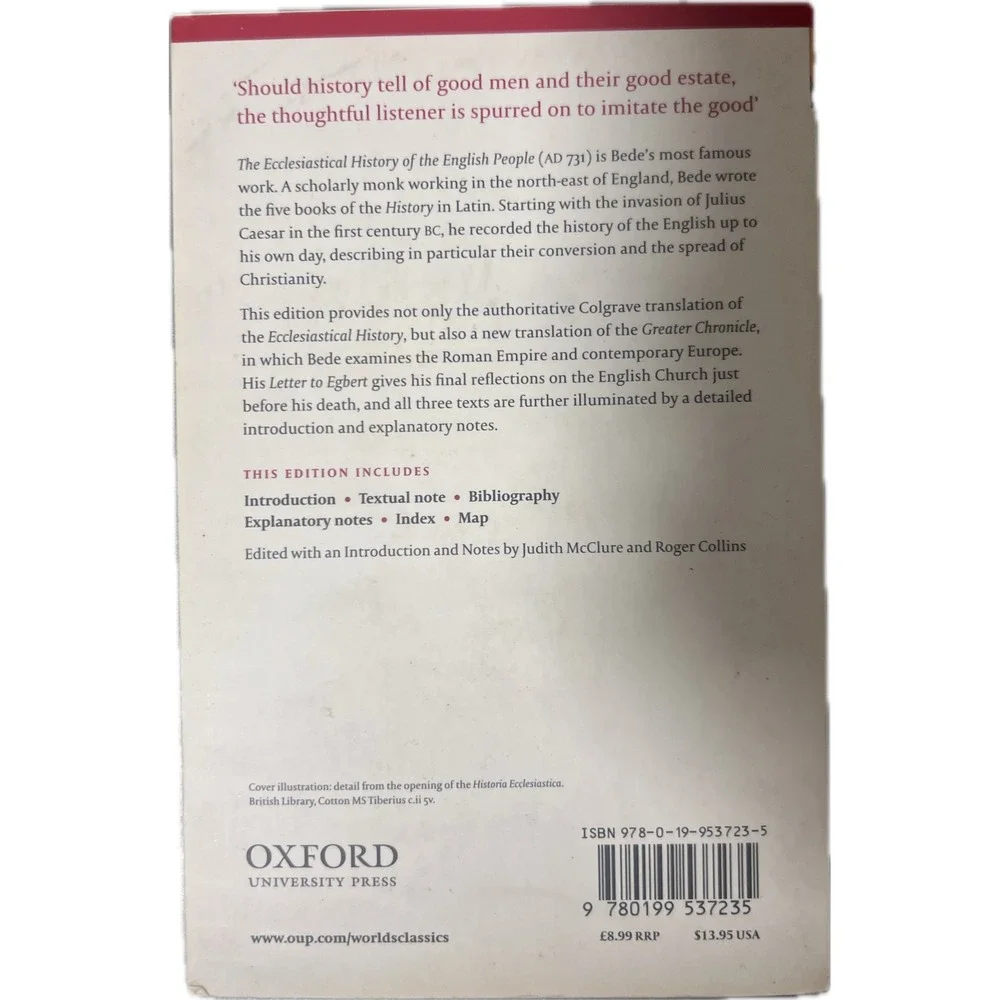 Bede The Ecclesiastical History of the English People Oxford‎ World's Classics